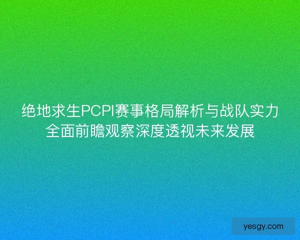 绝地求生PCPI赛事格局解析与战队实力全面前瞻观察深度透视未来发展